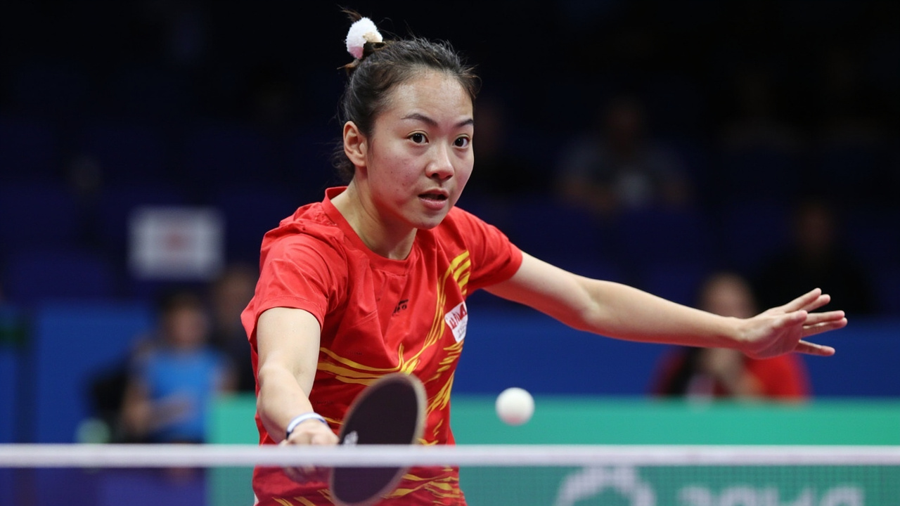 国乒女团比赛现场